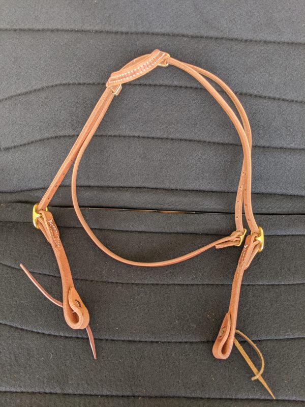 One Ear Leather Headstall with Throat Latch