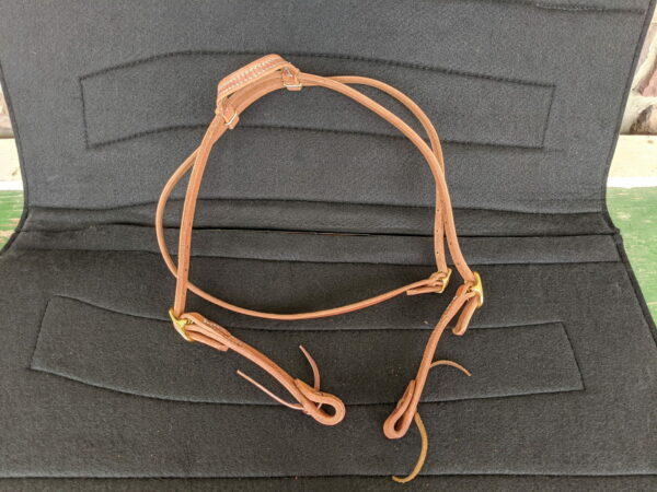 One Ear Leather Headstall with Throat Latch - Image 2